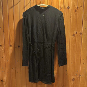 New REFORMATION Tessa black mini wrap dress